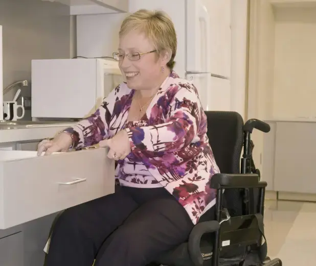 A patient at work.