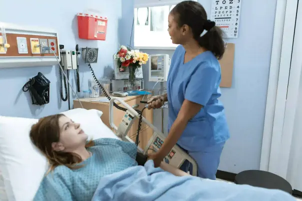 A patient in a hospital.
